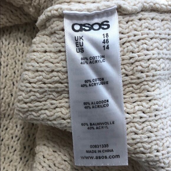 𝅺ASOS Boatneck Cable Knit Sweater Size 14 - Picture 12 of 12